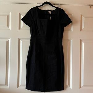 NWT J. Crew Classic Black Sheath Cap Sleeve Dress